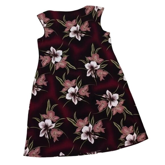 NWT Connected Apparel Pull-on Purple Jersey Floral A-line Trapeze Dress Size 8 - Picture 6 of 11